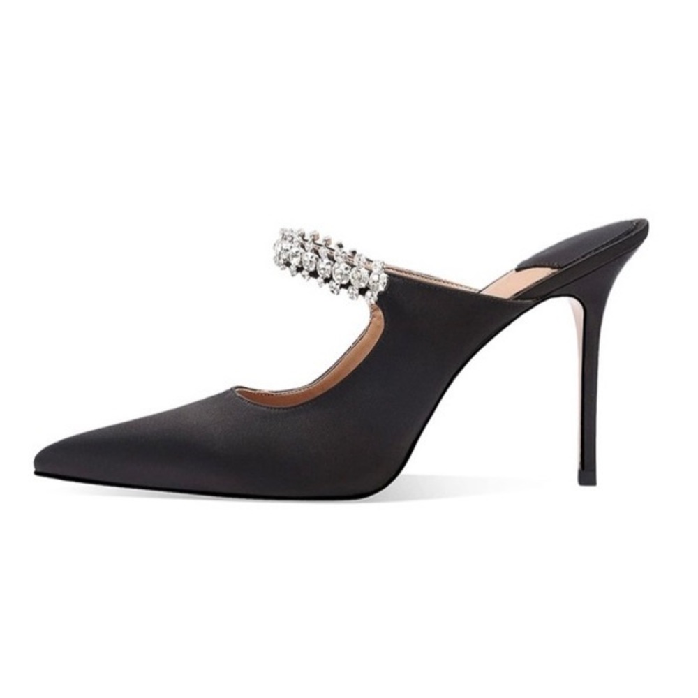 MIRAAZZURRA Rhinestone Bow Ankle Strap Sandal